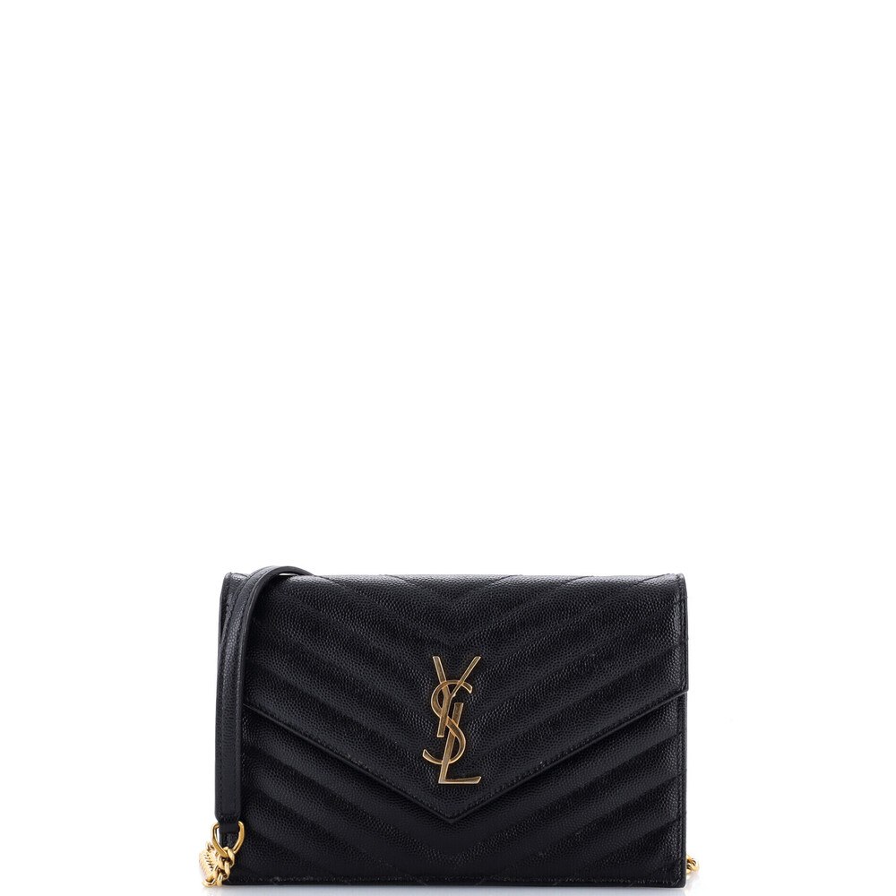Saint Laurent Small Classic Monogram Wallet on Chain
